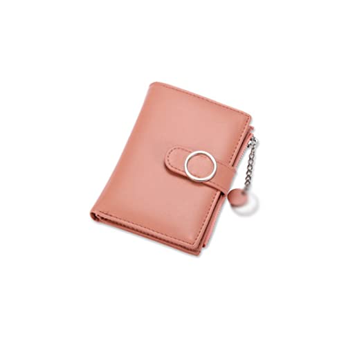 Fashion Women Wallets PU Leather Zipper Coin Purse Mini Small Bag Card Holder (Pink)