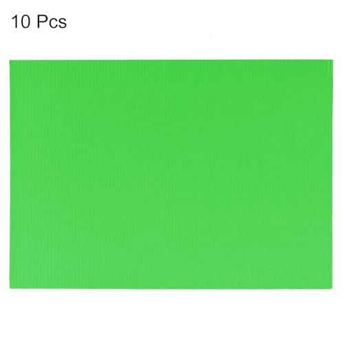 Image of uxcell 10pcs Corrugated Cardboard Paper Sheets,Grass Green,11.69-inch x 8.27-inch,for Craft and DIY Projects
