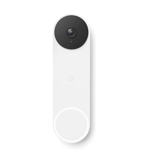 Nest Google GWX3T Doorbell (Battery) - Wireless 960p Video Doorbell - Smart WiFi Motion Only Doorbell Camera, Snow, 1 Count (Pack of 1) - Pro Edition