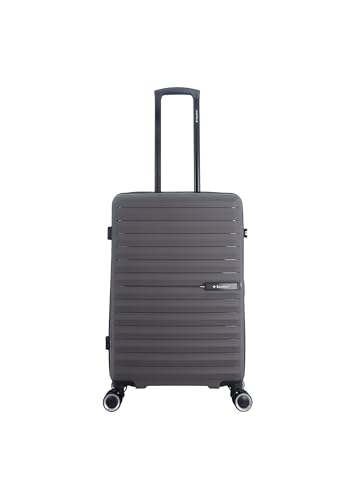 Medium Travel Suitcase - Fiesta Collection - Baggage - Dimensions: 65.5 x 42 x 26 cm - Capacity: 72L - Weight: 3.4 kg, grey, Modern