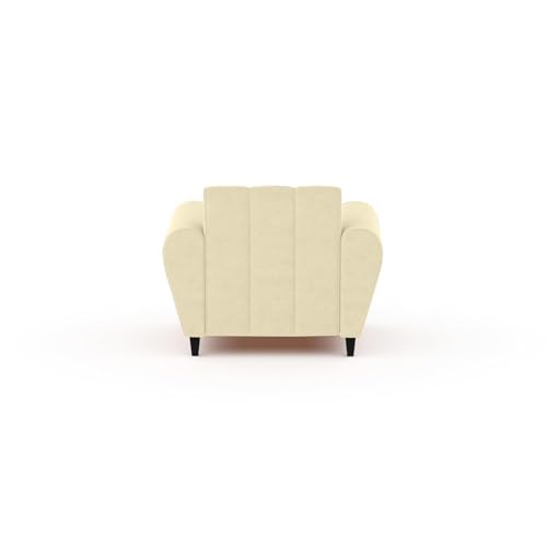 Image of Torque Bali Fabric 1 Seater Sofa for Living Room (Beige) | Comfortable 1 Seat Sofa |Wooden Sofa One Seater Couch for House Warming Gifts 1 Year Warranty