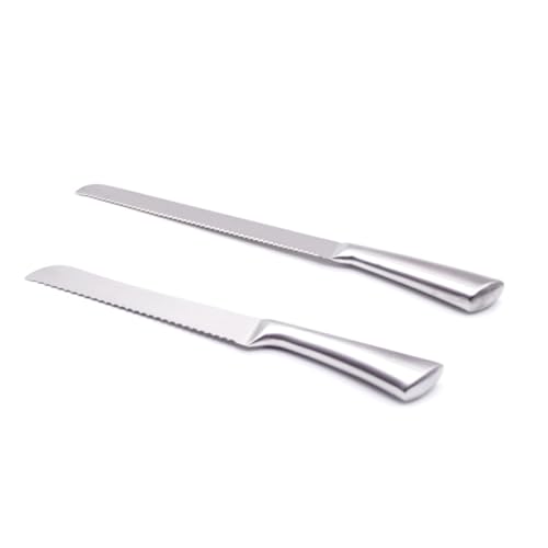 KICHOUSE Ergonomic Wedding Cake Knife Stainless Steel Slicer Bread Knife Serrated Edge Easy to Hold