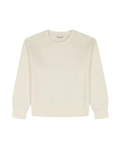 Pull col rond en polaire pour fille chaud et confortable style crochet unique