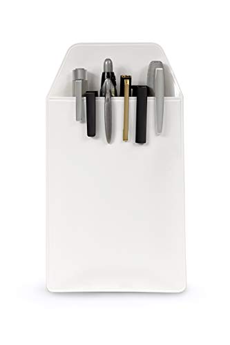 5X Flat White No Flap Super Duper Thick Pocket Protectors - Ideal For Shirts And Lab Coat Front Pockets - Hold Pens, Cards, Notebooks #TOP18