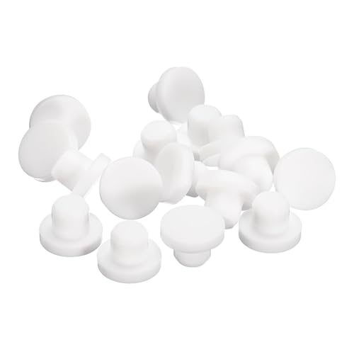 Image of uxcell 32 Pieces White Rubber Stopper, 12mm Plug Holes for 11.5-11.8mm /0.45-0.46 inch Hole