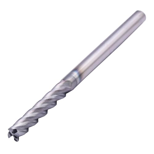 Image of 1 /4 inch 4 Flute Solid Carbide Long Square End Mill, 4 inch OAL, AlTiN Coated | 35 Helix, 1 /4 inch Cutting Dia, 1 /4 inch Shank Dia, 1-1 /2 inch LOC, for Milling Alloy Steel, Carbon Steel, Cast Iron, Copper