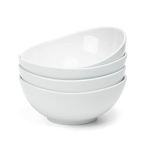 Amhomel AM-INGOTSIBOWL-28OZ-WHITE-4 Porcelain Bowls, 28 Ounce cover