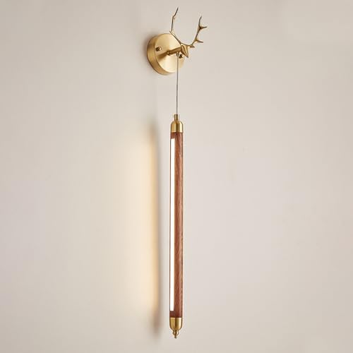Lámpara LED lineal de madera de 8W con cable ajustable para colgar