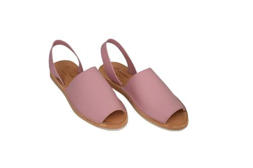 Macarena Collection Huarache 4155 Sandales mexicaines faites à la main en cuir pour femme | Sandales confortables et élégantes pour femme, rose, 41 EU
