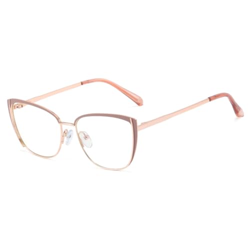 Lunettes œil de chat en métal mixtes dorées avec verres de protection