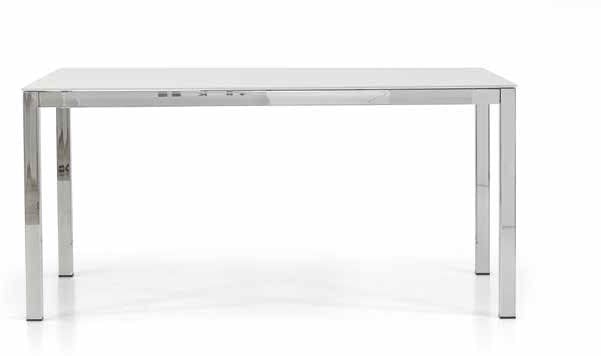 MAR.C.A DESIGN - Tavolo Allungabile Sala da Pranzo, Cucina o Salotto, Stile Moderno Piano in Cristallo e Struttura in Metallo Acciaio Cromato Lucido (Misura Chiuso 140x90 Aperto 190x90) Made in Italy