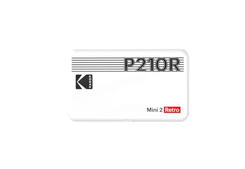 Image of KODAK Mini 2 Retro 2x3 Portable Photo Printer, 38 Sheets, Bluetooth Smartphone Printer for iPhone & Android, Instant Color Prints, 4PASS Dye Sublimation, White (Pack of 2)