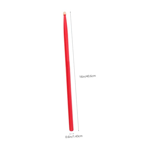 2 pares de baquetas de madera de arce rojas antideslizantes, ligeras, con punta redonda para tono claro, accesorios para batería y percusión miniatura 2