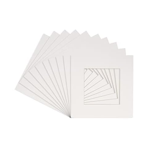 Poster Palooza 8x8 Mat for 20x20 Frame Acid-Free White 8x8 Photo Matte Made to Fit a 20x20 Picture Frame, Premium Matboard for Family Photos, Show Kits, Art, Picture Framing (Pack of 10 Mats) Cover