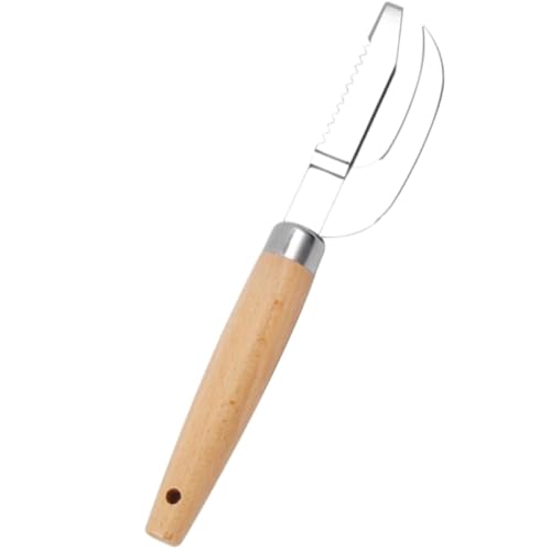 BESPORTBLE Écailleur à Poisson en Acier Inoxydable à Double Rangée, Outil de Pêche Multi-Usage Dents de Scie, Léger et Réutilisable pour Décapage Rapide des Écailles, la Cuisine et Fruits