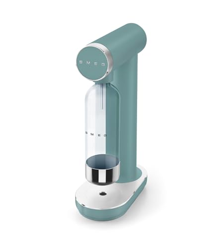 Smeg, SKC01EGM Wassersprudler mit Sprudelregler und Tropfschale, 800-ml-Flasche, CO₂-Zylinder nicht enthalten, Smaragdgrüne Matte