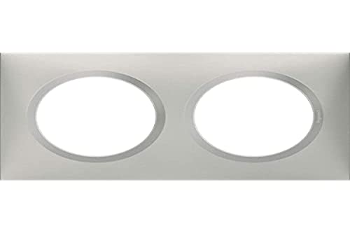 Plaque dooxie carrée Legrand 3 postes aluminium pour interrupteur
