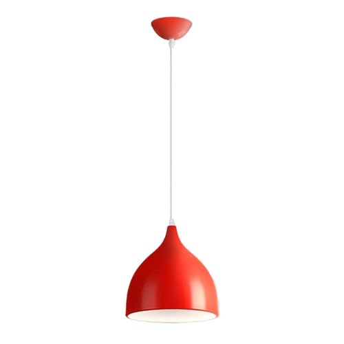 Lámpara colgante de aluminio roja con casquillo E27 de cabeza única para iluminación de granja