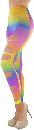 Image of ToBeInStyle Women's Slashed Ripped Shredded Distressed Hosiery Tights Leggings Music Festival