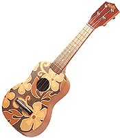Brown Hawaiian Floral Ukulele 21" #TOP8