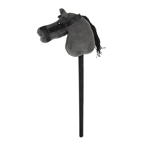 Caballo con palo de 70cm Rosvola de felpa negra con sonidos para niños pequeños