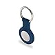 Hama Schlüsselanhänger für Apple AirTag (Hülle für AirTag, Schutzhülle, Anhänger, Silikon Look, mit Karabiner, Hülle Kratzfest, zur Befestigung an Schlüsselbund, Koffer, Schulranzen etc.) blau