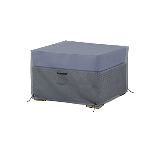 Covers & All Square Ottoman Cover, 12 Oz, Made Of Cover Max Fabric With Waterproof & Uv-Resistant Properties, Suitable For Indoors/Outdoors (23" W X 23" L X 18" H, Gray) #TOP3
