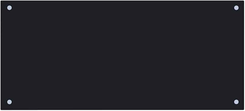 vidaXL Kitchen Backsplash, Kitchen Wall Tile Panel, Kitchen Sink Splash Guard for Wall Protector, Home Wall Decor, Black Tempered Glass