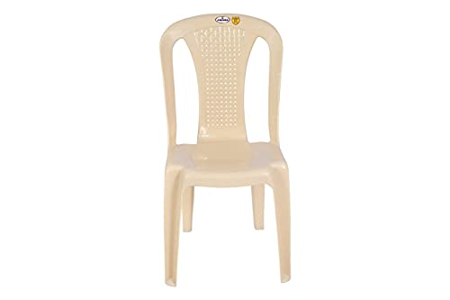 Image of Prima Plastic Chair for Living Room | Set of 2 | Chair for Home, Living Room, Multipurpose | Stackable Chair Without Arm | 100% Virgin Plastic | Chair 4003 (Marble Beige Colour)