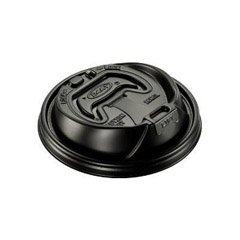 DART 16RCLBLK Optima Hot Cup Lids 12-24oz Cups Black 100/Sleeve 10 Sleeves/Carton