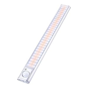 aiqinu lampe de placard à led rechargeable, 120 led avec détecteur de mouvement, lampe de placard à gradation avec bande magnétique autocollante pour la cuisine, les escaliers et les couloirs