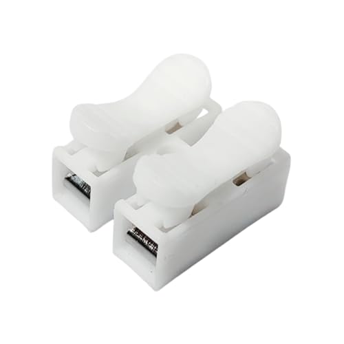 Image of ROBOWAY 100Pcs CH2 Premium Spring Wire Connectors, Quick Spring Connector, Electrical Cable Clamp Terminal Block Connector, LED Strip Light Wire Connecting (Pack of 100)