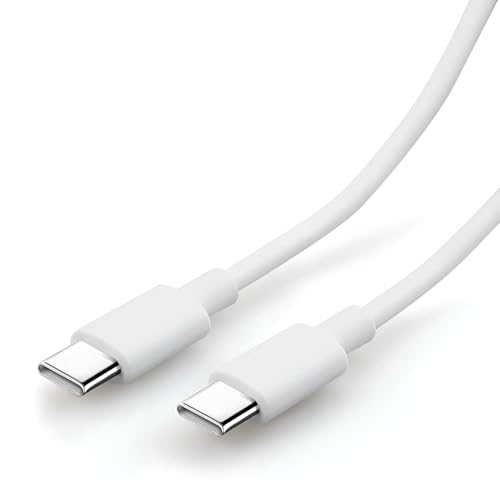 Image of Original Type C to C Mobile Data Charging Cable for Pixel 8 Pro /8 /8A /7 Pro /7 /7A /6 Pro /6 /6A /5 /ChromeBook Laptop /Buds /and Other USB C Device Support for Phone 2 /1, 30W - White