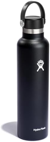 Standard Mouth Water Bottle, Flex Cap - 24 oz, Black