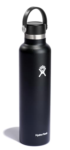 Hydro Flask Water Bottle - Insulated Stainless Steel - Non Spill, Leakproof in 24 Oz Black