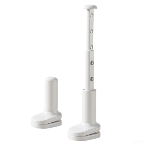 Sileduove Barra de armario ajustable retráctil para colgar ropa, sistema de almacenamiento de instalación sin perforación para uso en interiores (2 piezas)