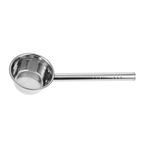 Gatuida cucharón de agua dispositivo tubo automático cazo Reemplazo de tapón de baño de empuje cucharas cucharón de acero inoxidable para el hogar cucharada de sopa gadget de cocina Silver