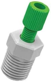 Cole-Parmer Fitting, Green PP Nut, Blue ETFE Ferrule, Straight, Compression to Threaded Adapter, 1/16 in OD x 1/8 in NPTM 1/EA