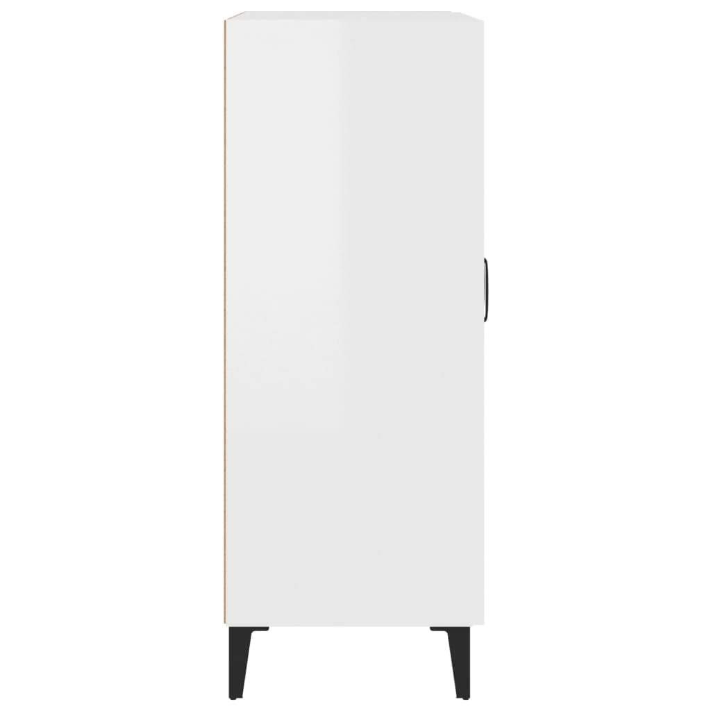 Credenza,Mobiletto Multiuso Madie moderne soggiorno Con scomparti Per Sala da Pranzo Salotto Corridoio Cucina 69,5x34x90 cm in Legno Multistrato Bianco Lucido