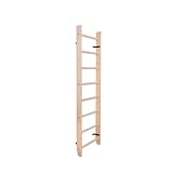BenchK 100 Beech Wooden Wallbars with Oval Rungs, Stall Bars, Swedish Ladder, Gymnastic Ladder for Home, Children Room, Home Decor, Stretching, Active Kids, Playtime, Joy, Baby Decoration