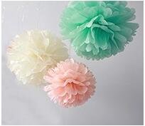 Since ® 12Pcs Mixed Ivory Peach Mint Tissue Pom Poms Paper Flower Wedding Bridal Shower Party Fluffy Decoration Sic-01735 #TOP7