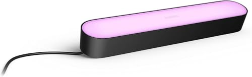 Philips Hue White & Color Ambiance Play Lightbar 2er Pack Basis-Set (500 lm), Dimmbare Lichtsäulen mit 16 Mio. Farben zur TV-Hintergrundbeleuchtung, Lichtsteuerung über Sprache oder App, Schwarz – Bild 5