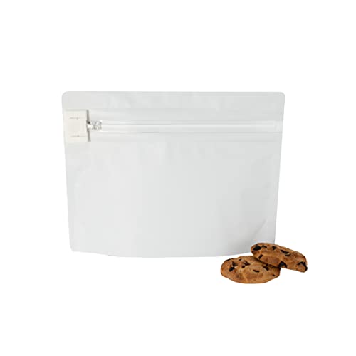 Restaurantware White Child Resistant Locking Pouch, 8 x 6 In, 100 Ct