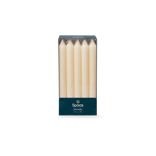 Spaas Unscented Dinner Candles 21/240mm 8 Hours 10 Pieces Ivory