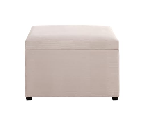 HAKU Möbel Sitztruhe Creme, MDF, Textilgewebe Cord - Maße: B 58 cm x H 42 cm x T 39 cm, Style: Modern