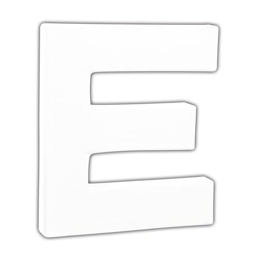 Décopatch AC734Cpack - Un Lot de 5 supports en papier blanc mâché 1,5x10,5x12 cm, Petite lettre E