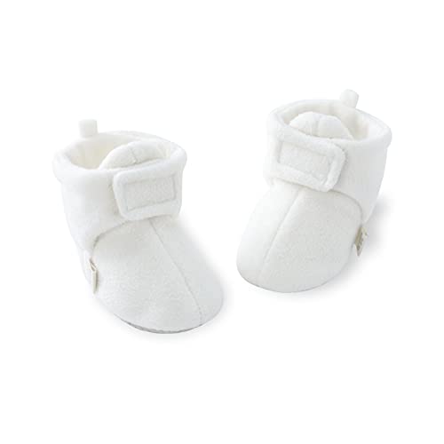 Image of pureborn Unisex Baby Boy Girl Fleece Cozy Booties Warm Infant Shoes