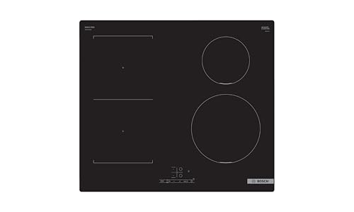 Bosch Series 4 PWP611BB5B Induction Hob with TouchSelect, CombiZone, PowerBoost and Timer Switch Off, Integrated, Black, 60cm wide