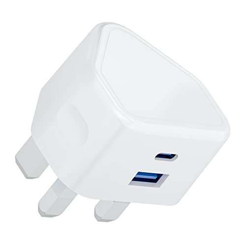 USB C Changer Plug Dual Port Micro Apple i Phone Fast Charging USBC Wall Plug Type C Power UK for iPhone 17/16/15/14pro/14 Max/14 Pro Max/13/13 Mini/13 Pro/12/11/iPad Pro/Air/Mini/Watch