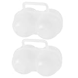 PERSELOSO 2個 ポータブル卵ケース 軽量持ち運び可能ダブル卵容器 防振防圧耐久設計 キャンプ ピクニック用便利エッグホルダー